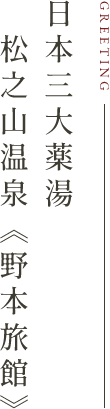 日本三大薬湯 松之山温泉《野本旅館》